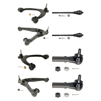 MOOG® - Front Lower and Upper Control Arm with Ball Joint and Tie Rod End Kit