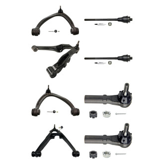 MOOG® - Front Lower and Upper Control Arm with Ball Joint and Tie Rod End Kit