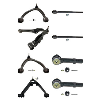 MOOG® - Front Lower and Upper Control Arm with Ball Joint and Tie Rod End Kit