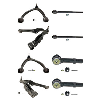 MOOG® - Front Lower and Upper Control Arm with Ball Joint and Tie Rod End Kit