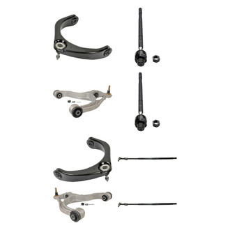 MOOG® - Front Lower and Upper Control Arm with Ball Joint and Tie Rod End Kit