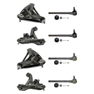 MOOG® - Front Lower and Upper Control Arm with Ball Joint and Tie Rod End Kit