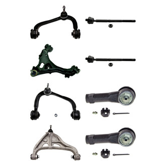 MOOG® - Front Lower and Upper Control Arm with Ball Joint and Tie Rod End Kit