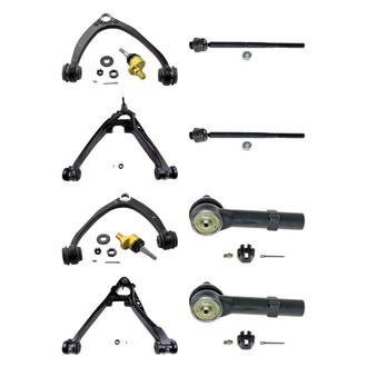 MOOG® - Front Lower and Upper Control Arm with Ball Joint and Tie Rod End Kit