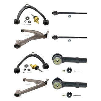 MOOG® - Front Lower and Upper Control Arm with Ball Joint and Tie Rod End Kit