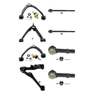 MOOG® - Front Lower and Upper Control Arm with Ball Joint and Tie Rod End Kit