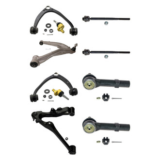 MOOG® - Front Lower and Upper Control Arm with Ball Joint and Tie Rod End Kit