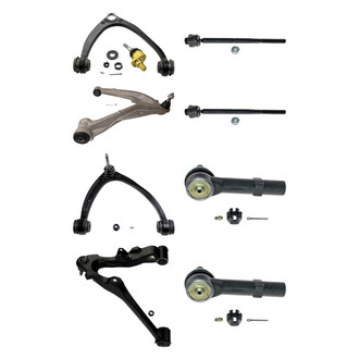 MOOG® - Front Lower and Upper Control Arm with Ball Joint and Tie Rod End Kit