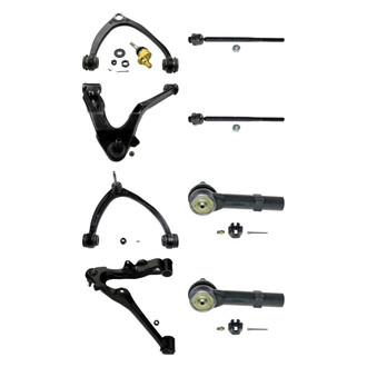MOOG® - Front Lower and Upper Control Arm with Ball Joint and Tie Rod End Kit