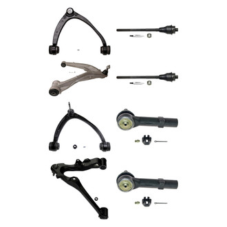 MOOG® - Front Lower and Upper Control Arm with Ball Joint and Tie Rod End Kit
