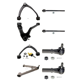 MOOG® - Front Lower and Upper Control Arm with Ball Joint and Tie Rod End Kit
