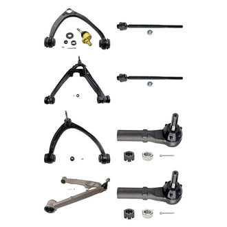 MOOG® - Front Lower and Upper Control Arm with Ball Joint and Tie Rod End Kit