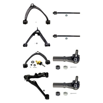 MOOG® - Front Lower and Upper Control Arm with Ball Joint and Tie Rod End Kit