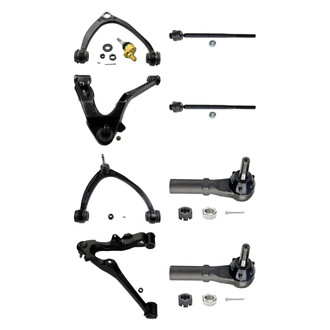 MOOG® - Front Lower and Upper Control Arm with Ball Joint and Tie Rod End Kit