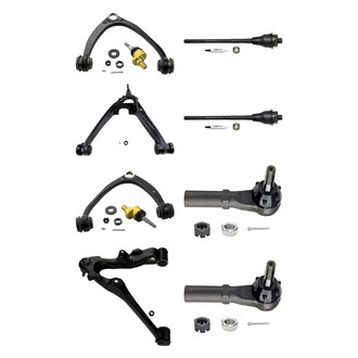 MOOG® - Front Lower and Upper Control Arm with Ball Joint and Tie Rod End Kit