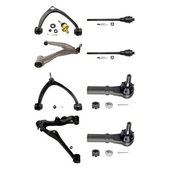 MOOG® - Front Lower and Upper Control Arm with Ball Joint and Tie Rod End Kit