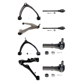 MOOG® - Front Lower and Upper Control Arm with Ball Joint and Tie Rod End Kit