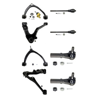 MOOG® - Front Lower and Upper Control Arm with Ball Joint and Tie Rod End Kit