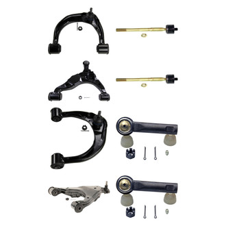 MOOG® - Front Lower and Upper Control Arm with Ball Joint and Tie Rod End Kit