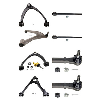 MOOG® - Front Lower and Upper Control Arm with Ball Joint and Tie Rod End Kit