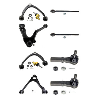 MOOG® - Front Lower and Upper Control Arm with Ball Joint and Tie Rod End Kit