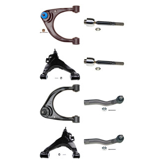MOOG® - Front Lower and Upper Control Arm with Ball Joint and Tie Rod End Kit