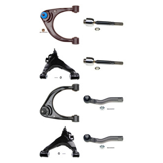 MOOG® - Front Lower and Upper Control Arm with Ball Joint and Tie Rod End Kit