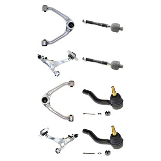 MOOG® - Front Lower and Upper Control Arm with Ball Joint and Tie Rod End Kit
