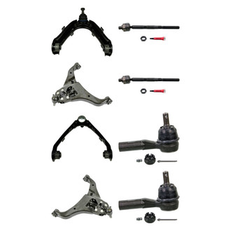 MOOG® - Front Lower and Upper Control Arm with Ball Joint and Tie Rod End Kit