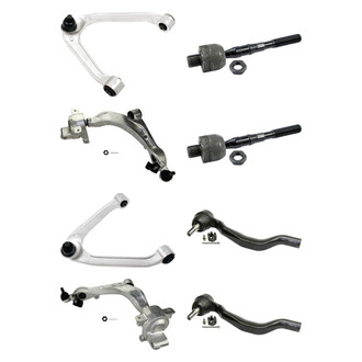 MOOG® - Front Lower and Upper Control Arm with Ball Joint and Tie Rod End Kit