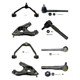 MOOG® - Front Lower and Upper Control Arm with Ball Joint and Tie Rod End Kit