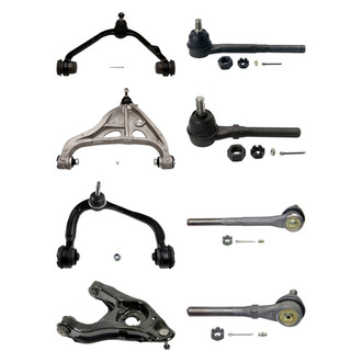 MOOG® - Front Lower and Upper Control Arm with Ball Joint and Tie Rod End Kit