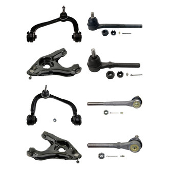 MOOG® - Front Lower and Upper Control Arm with Ball Joint and Tie Rod End Kit
