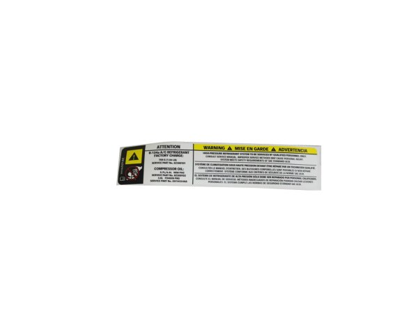 Mopar® - Fan Caution A/C Spec & Belt Rtg Label