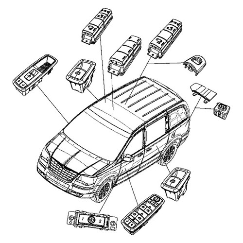 Mopar® 04602540AF - Front Passenger Side Door Window Switch