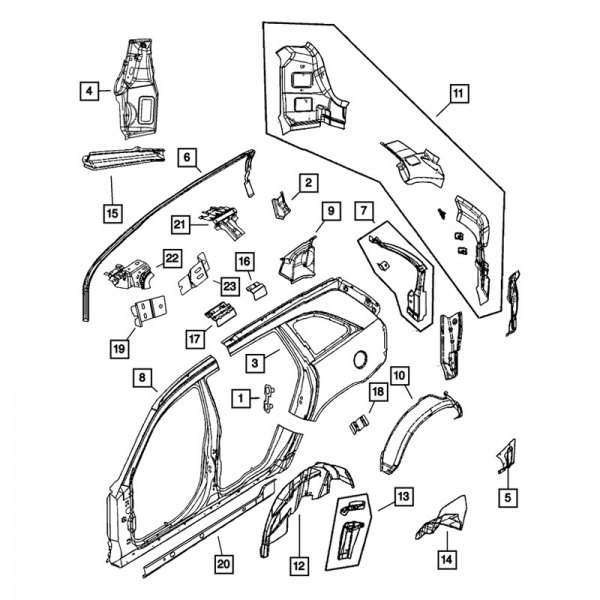 Mopar® - Passenger Side Quarter Panel Extension