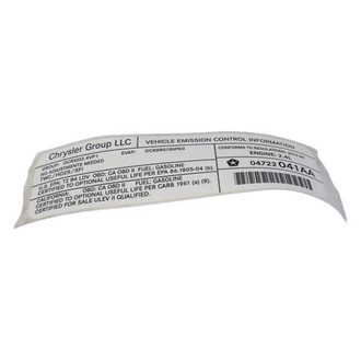 Mopar® - Vehicle Emission Control Information Label