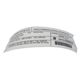Mopar® - Vehicle Emission Control Information Label