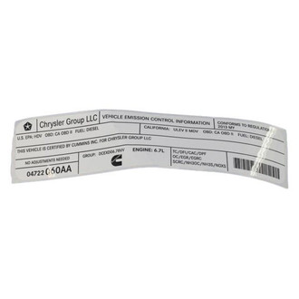 Mopar® - Vehicle Emission Control Information Label