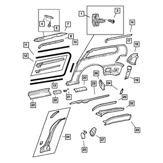 Mopar® - Rear Inner Driver Side Quarter Panel Extension