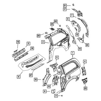 Dodge OE - Left Inner Quarter Panel