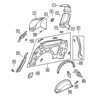 Mopar® 05005510AB - Passenger Side Interior Quarter Panel Air Vent Grille