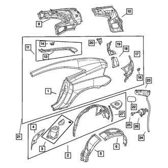 Mopar® - Rear Passenger Side Quarter Panel Gutter