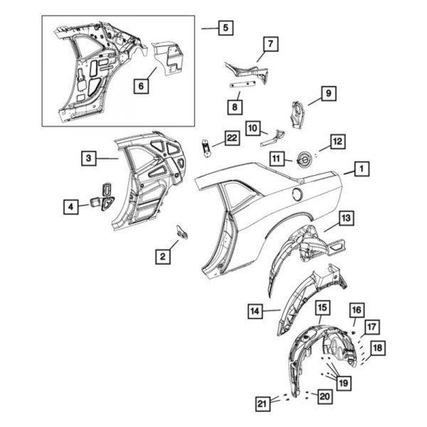 Mopar® - Passenger Side C-Pillar Reinforcement