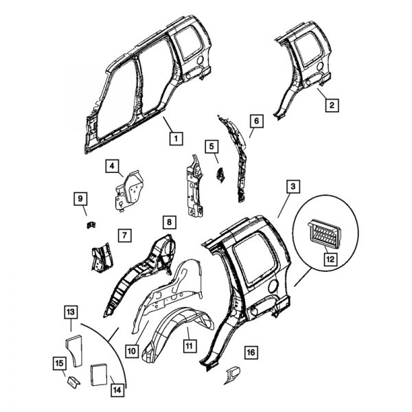 Mopar® - Passenger Side Quarter Panel