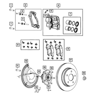Mopar® - Disc Brake Caliper Bracket Mounting Bolt