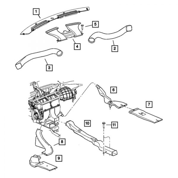 Mopar® 0XB33XDVAA HVAC Heater Hose Outlet Tube