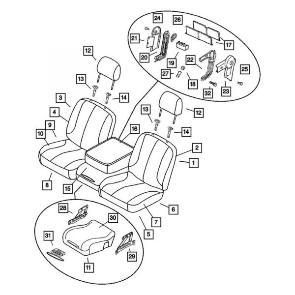 Mopar® - Seat Armrest Base