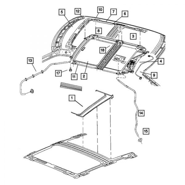 Mopar® - Sunroof Trim Lace