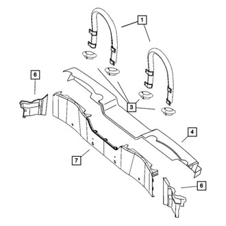 Chrysler OE - Upper Outer Roll Bar Trim Panel